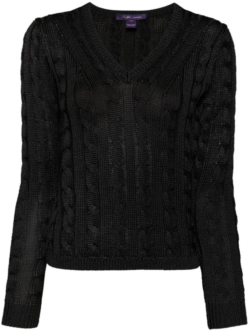 Ralph Lauren Collection cable-knit silk jumper - Black von Ralph Lauren Collection