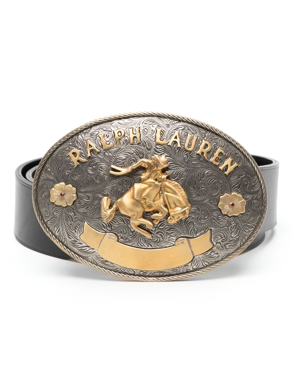 Ralph Lauren Collection embellished-buckle leather belt - Black von Ralph Lauren Collection