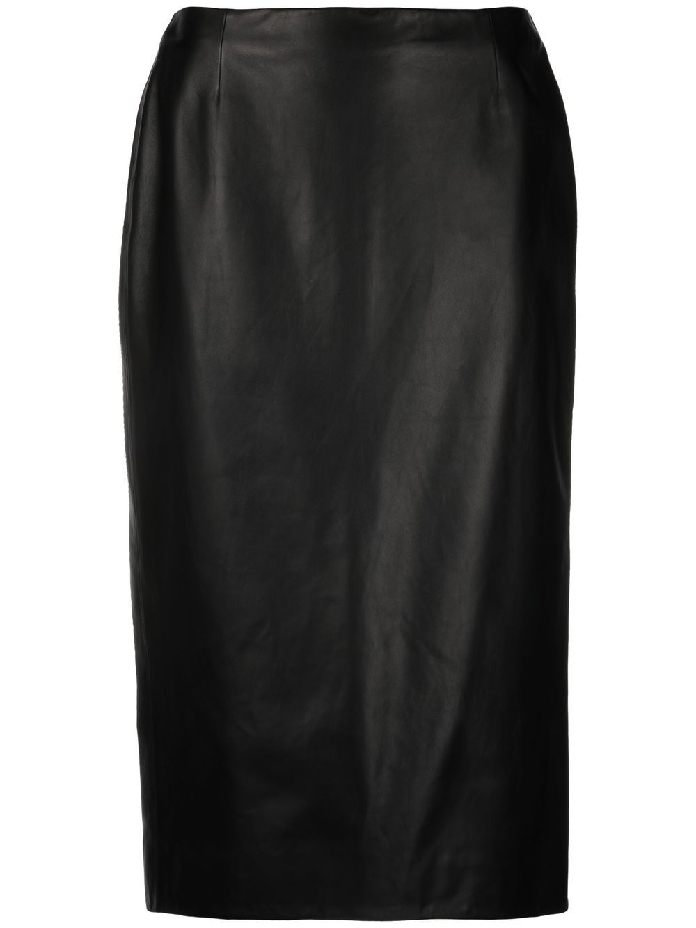 Ralph Lauren Collection fitted leather midi skirt - Black von Ralph Lauren Collection