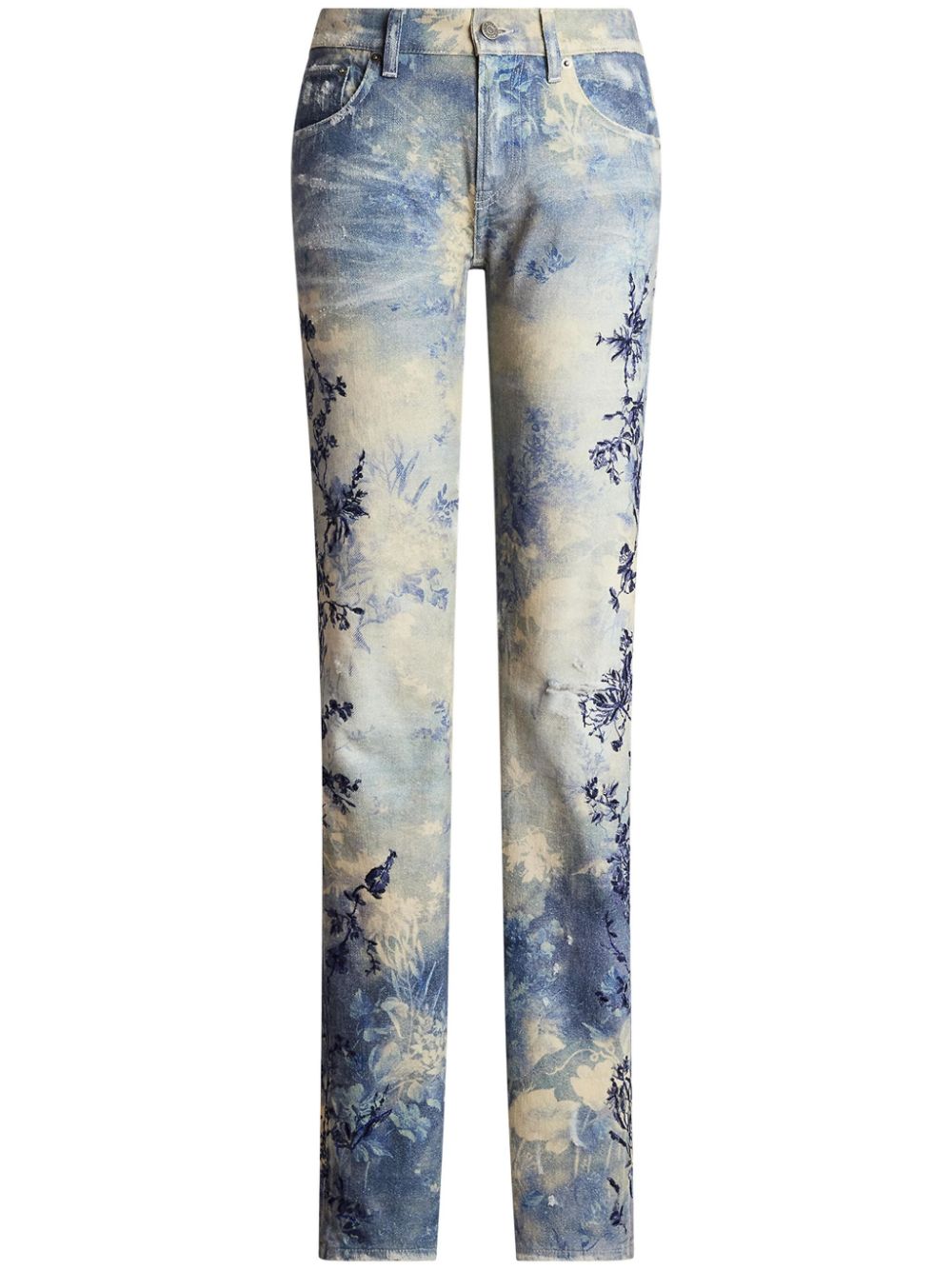 Ralph Lauren Collection floral-print cotton jeans - Blue von Ralph Lauren Collection