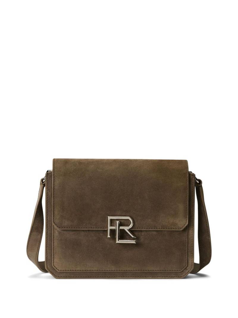 Ralph Lauren Collection logo-plaque suede crossbody bag - Brown von Ralph Lauren Collection