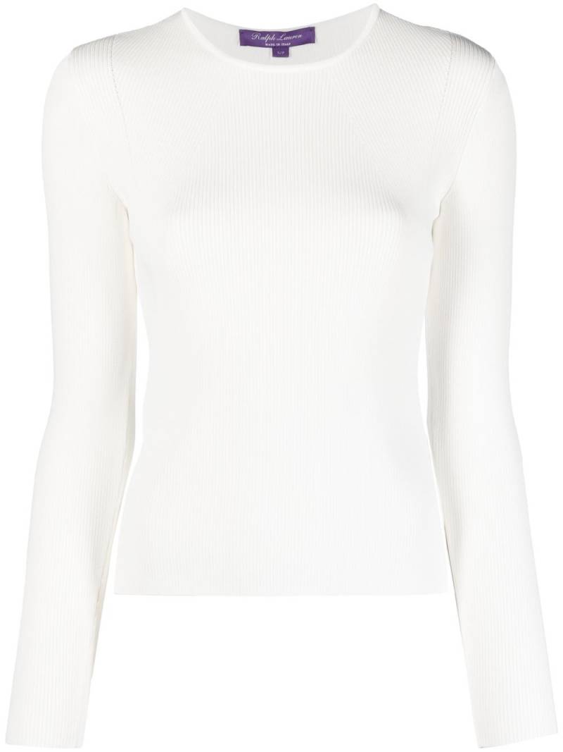 Ralph Lauren Collection long-sleeve crew-neck jumper - White von Ralph Lauren Collection