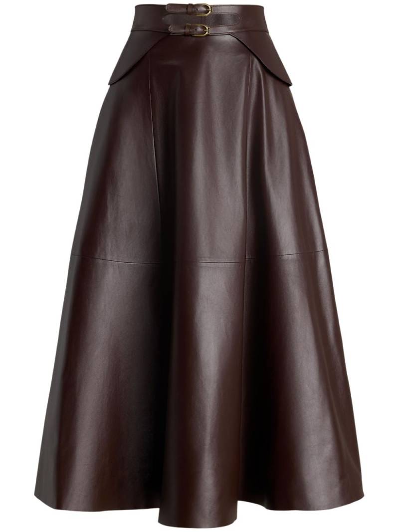 Ralph Lauren Collection soft leather midi-skirt - Brown von Ralph Lauren Collection