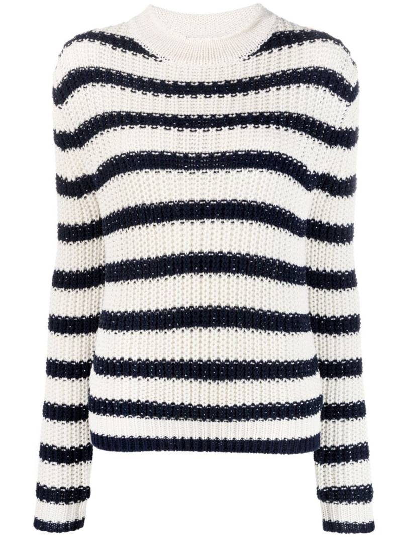 Ralph Lauren Collection striped knitted jumper - White von Ralph Lauren Collection