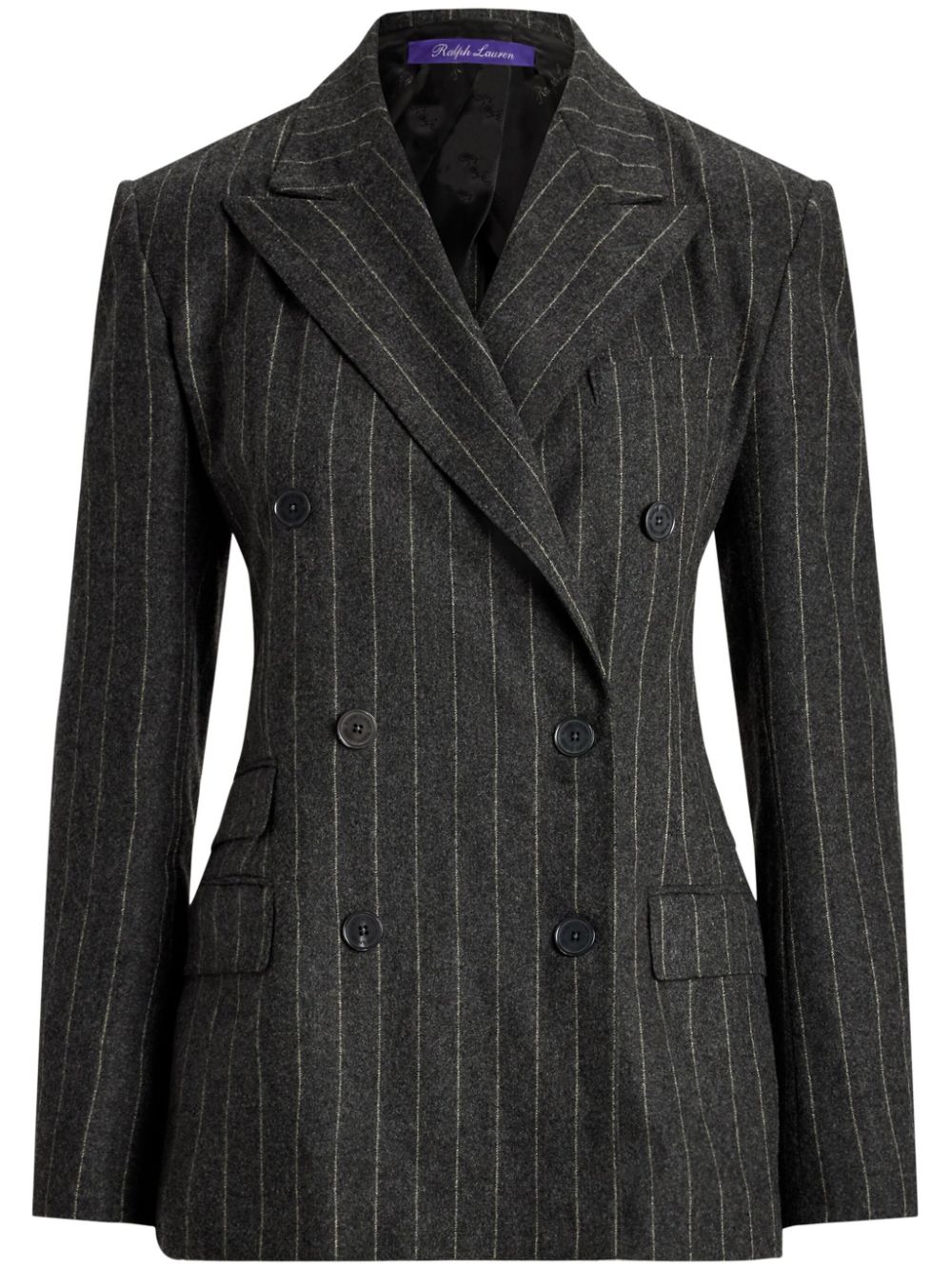 Ralph Lauren Collection striped wool double-breasted blazer - Grey von Ralph Lauren Collection