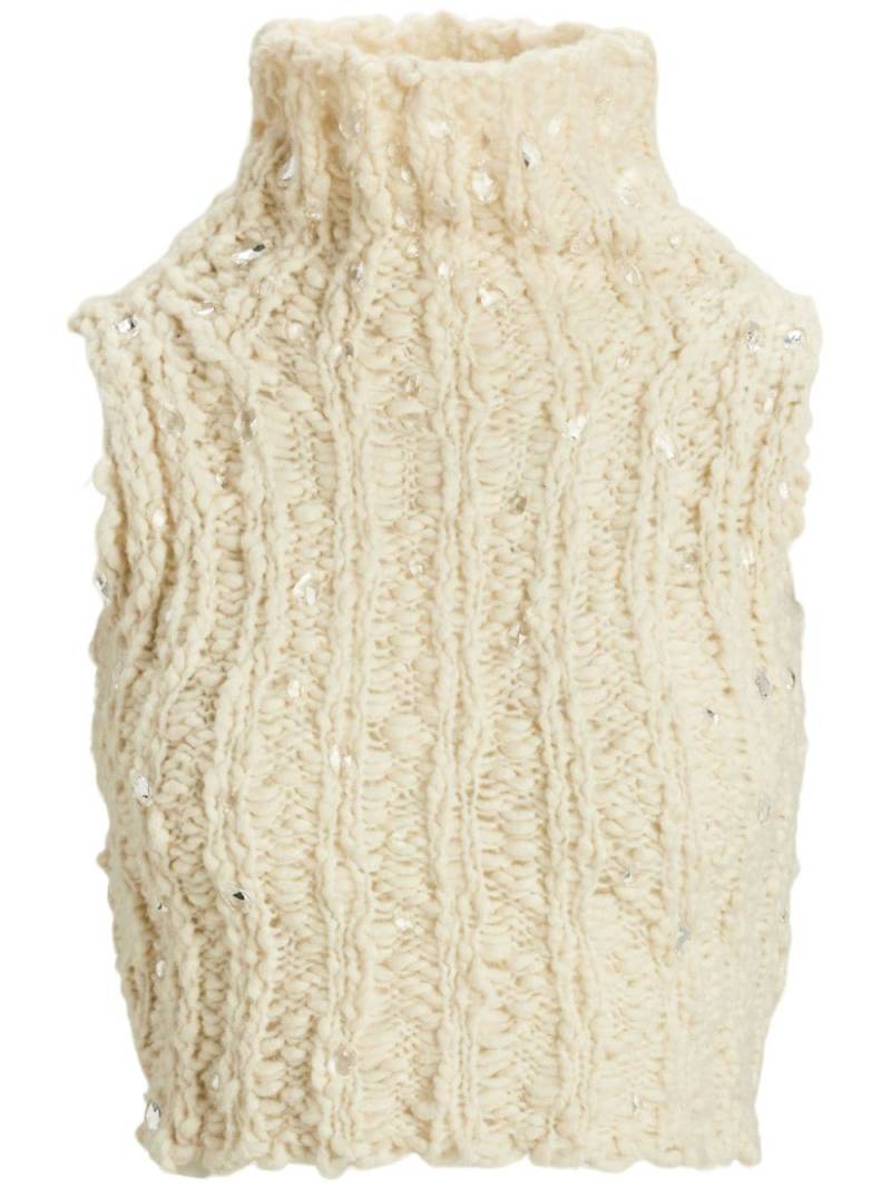 Ralph Lauren Collection textured high-neck tank top - White von Ralph Lauren Collection