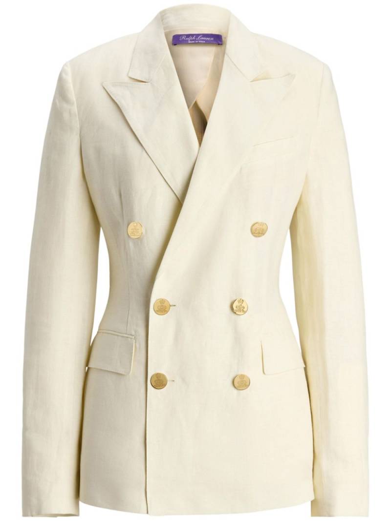 Ralph Lauren Collection v-neck linen blazer - Neutrals von Ralph Lauren Collection