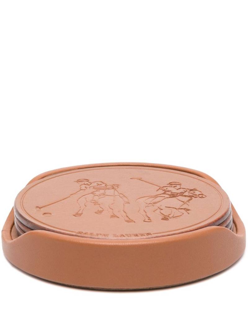 Ralph Lauren Home Garrett leather coasters - Brown von Ralph Lauren Home