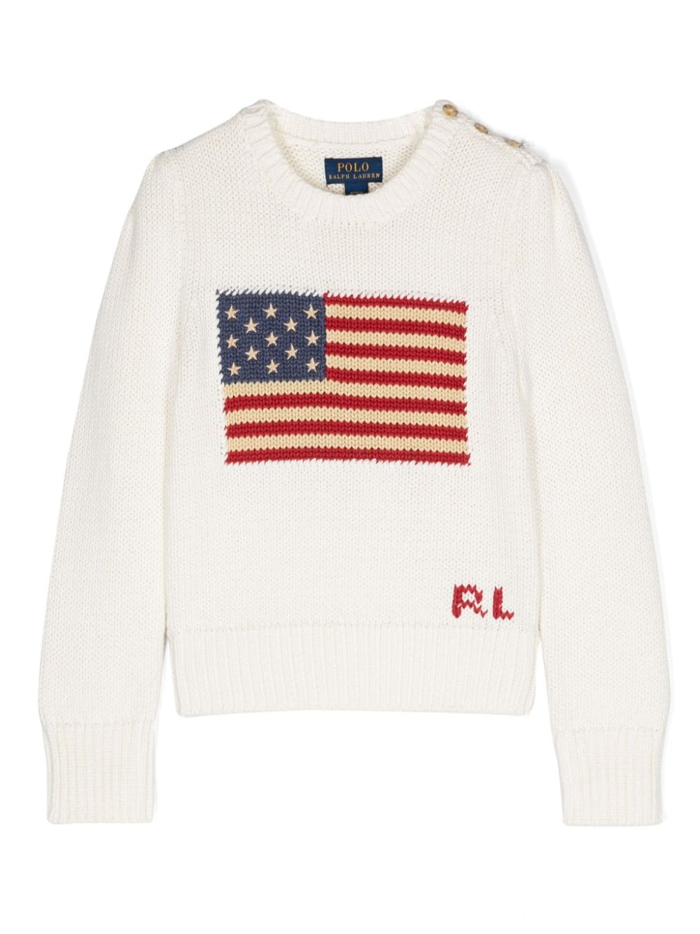 Ralph Lauren Kids American-flag cotton jumper - White von Ralph Lauren Kids