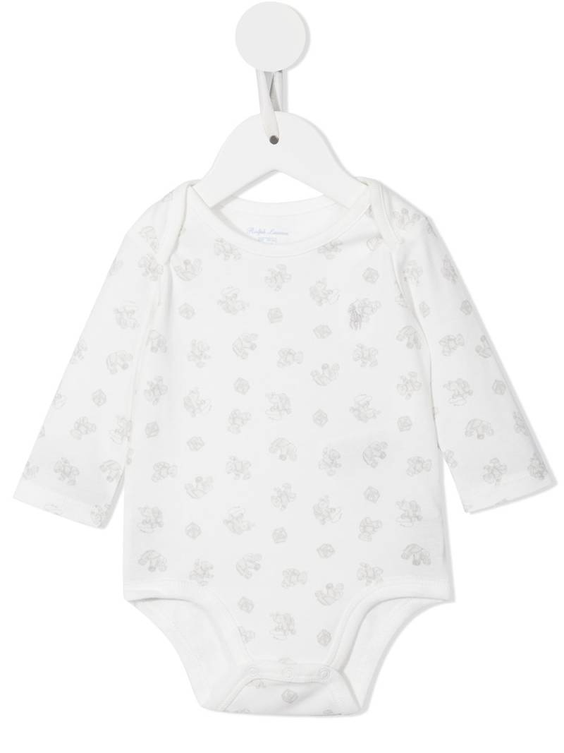 POLO RALPH LAUREN KIDS Bear-print cotton bodysuit - White von POLO RALPH LAUREN KIDS