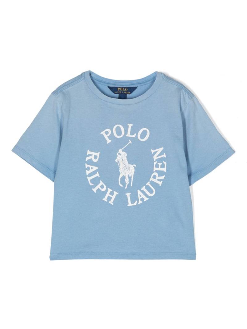 Ralph Lauren Kids Big Pony-print cotton T-shirt - Blue von Ralph Lauren Kids