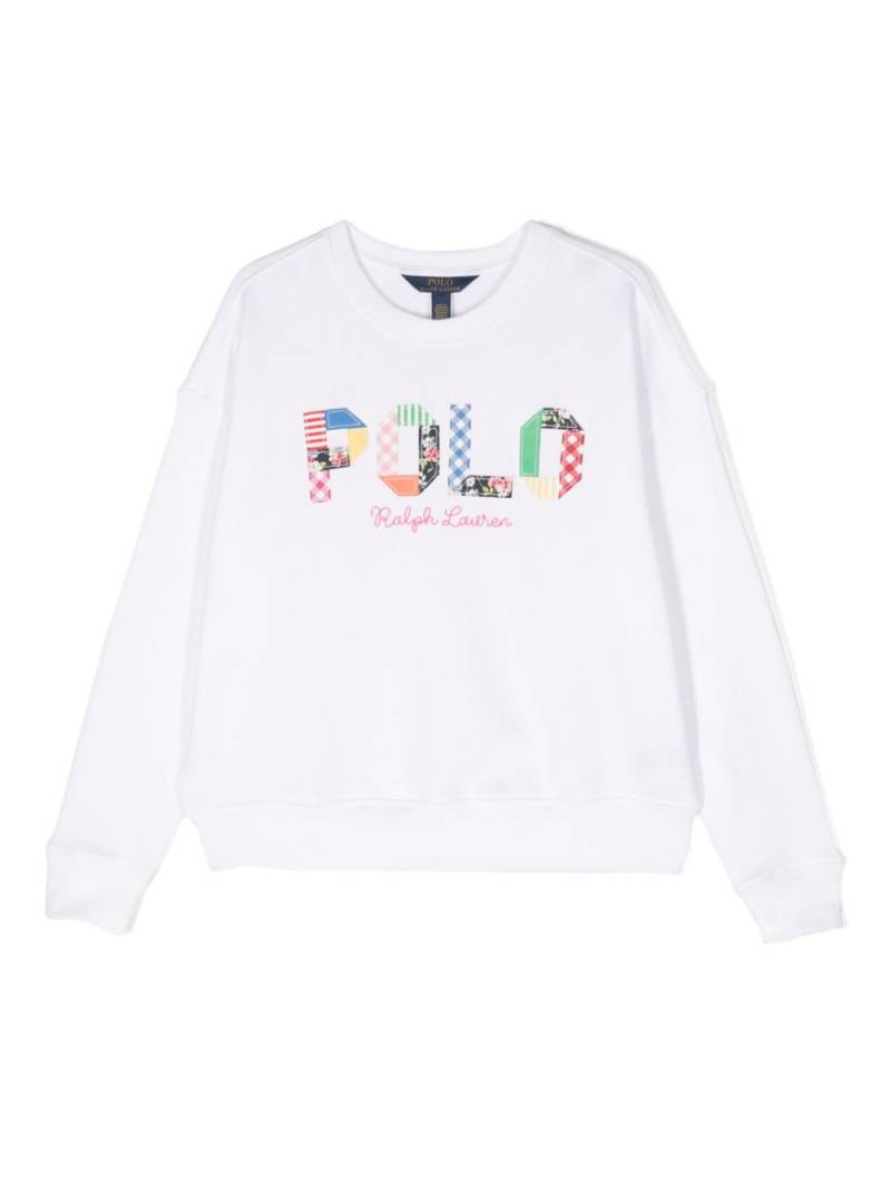 POLO RALPH LAUREN KIDS Bubble patchwork-detail sweatshirt - White von POLO RALPH LAUREN KIDS