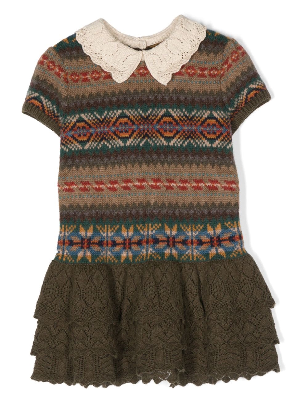 POLO RALPH LAUREN KIDS Fair Isle knitted minidress - Green von POLO RALPH LAUREN KIDS