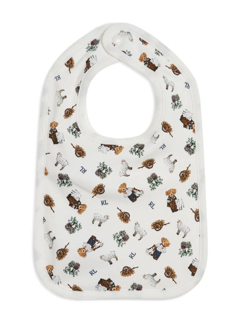 POLO RALPH LAUREN KIDS Interlock cotton bib - White von POLO RALPH LAUREN KIDS