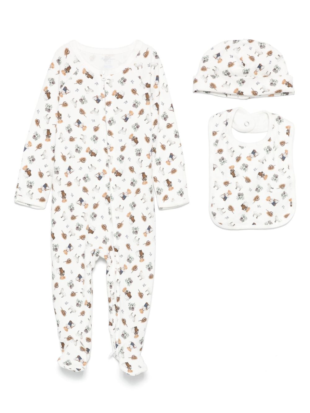 POLO RALPH LAUREN KIDS Polo Bear babygrow set - White von POLO RALPH LAUREN KIDS