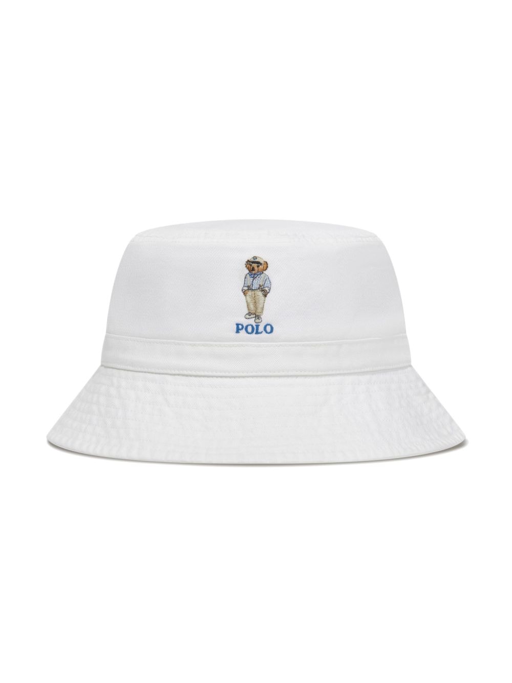 POLO RALPH LAUREN KIDS Polo Bear-embroidery bucket hat - White von POLO RALPH LAUREN KIDS