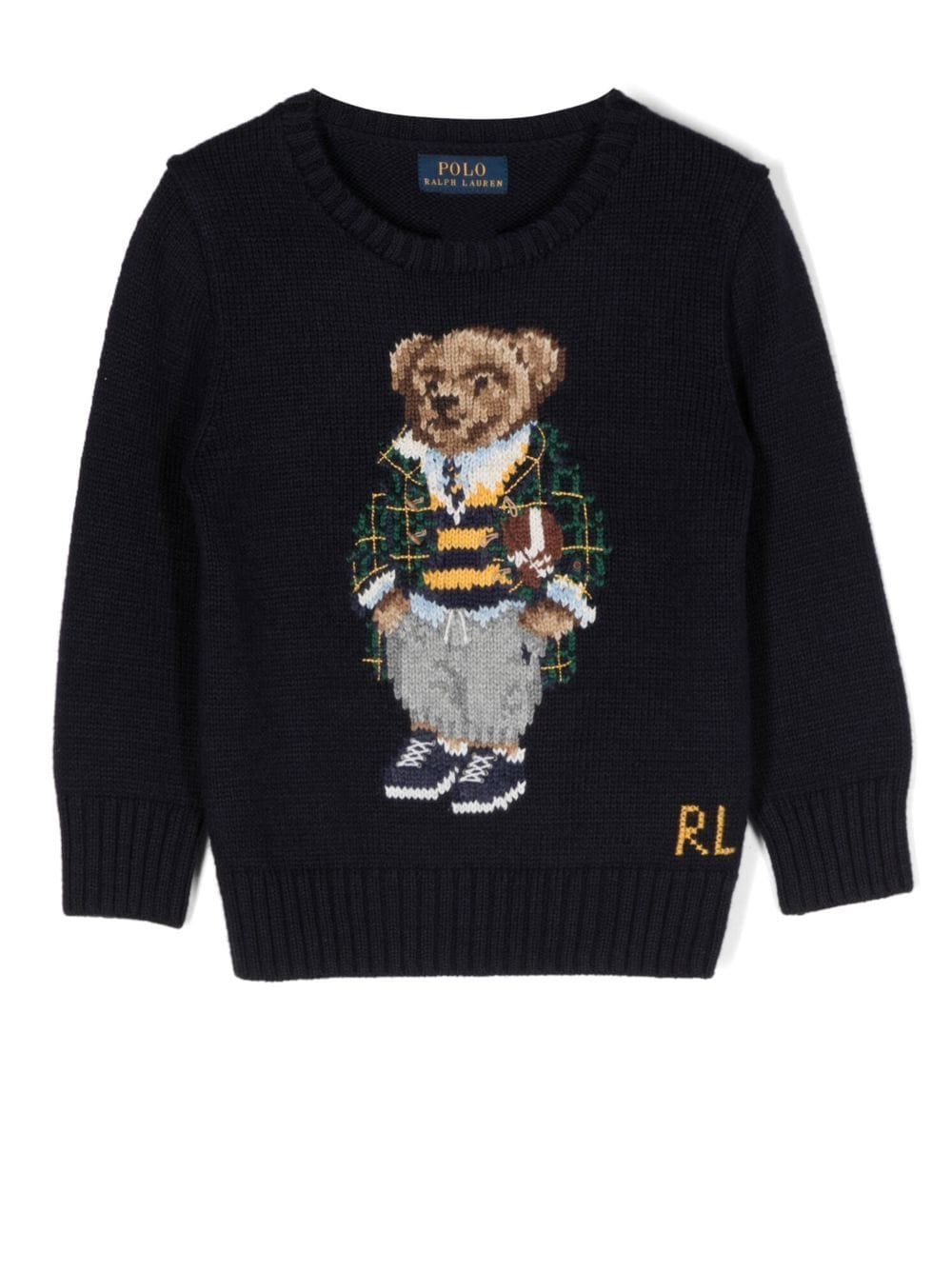 Ralph Lauren Kids Polo Bear intarsia-knit jumper - Blue von Ralph Lauren Kids