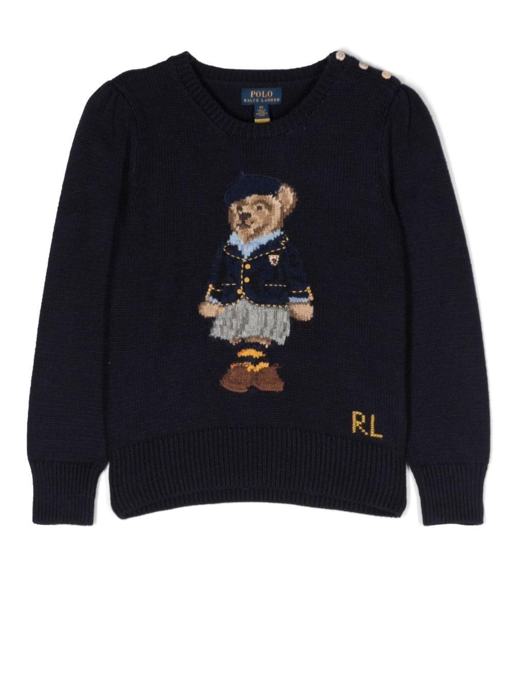 POLO RALPH LAUREN KIDS Polo Bear intarsia-knit jumper - Blue von POLO RALPH LAUREN KIDS