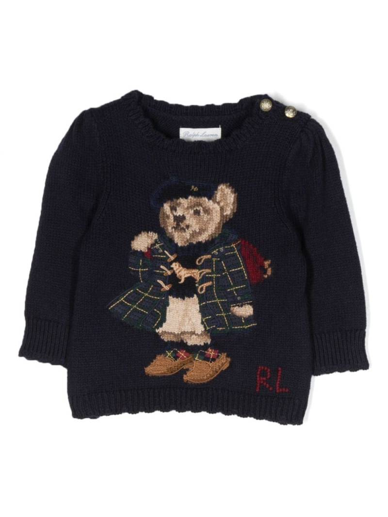 Ralph Lauren Kids Polo Bear intarsia-knit jumper - Blue von Ralph Lauren Kids