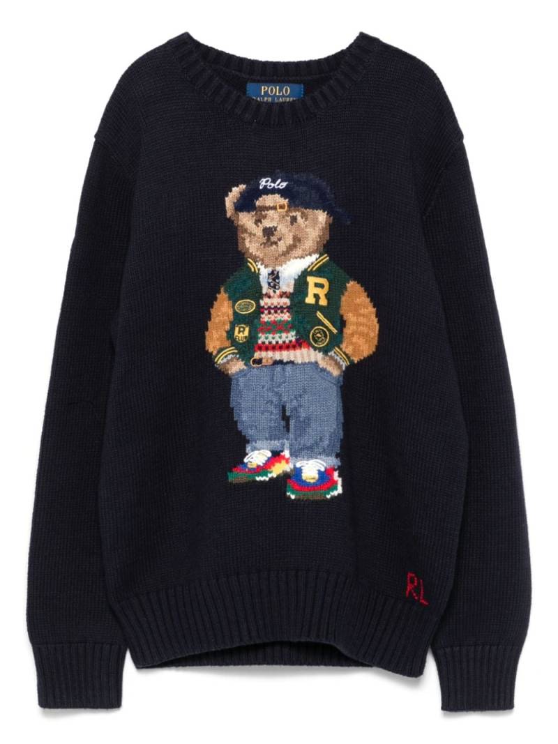 Ralph Lauren Kids Polo Bear-intarsia sweater - Blue von Ralph Lauren Kids