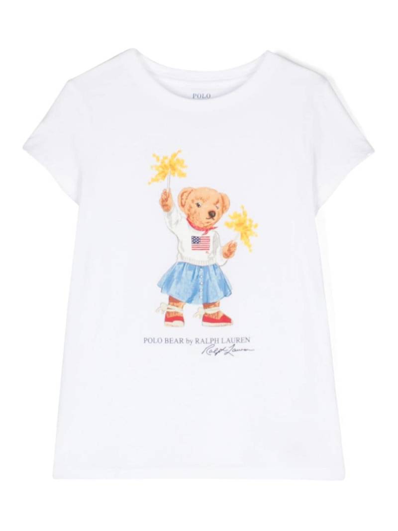 Ralph Lauren Kids Polo Bear-print cotton T-shirt - White von Ralph Lauren Kids