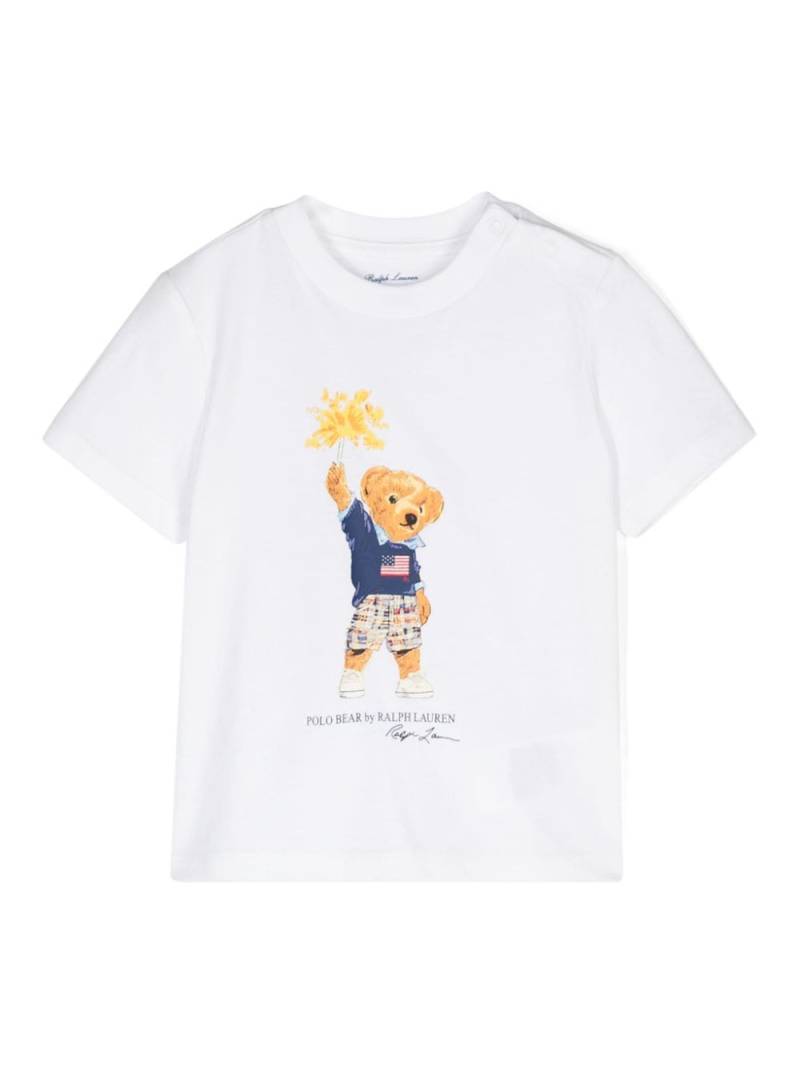 Ralph Lauren Kids Polo Bear-print cotton T-shirt - White von Ralph Lauren Kids