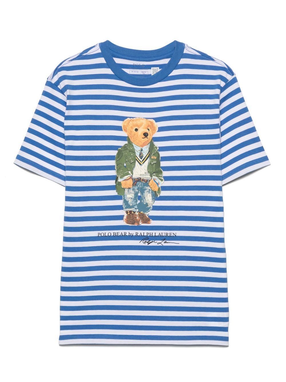 POLO RALPH LAUREN KIDS Polo Bear-print striped T-shirt - Blue von POLO RALPH LAUREN KIDS