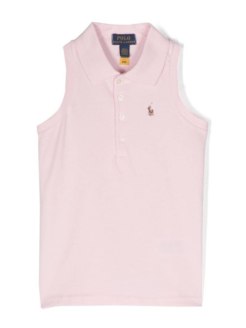 POLO RALPH LAUREN KIDS Polo Poly-embroidered sleeveless polo shirt - Pink von POLO RALPH LAUREN KIDS