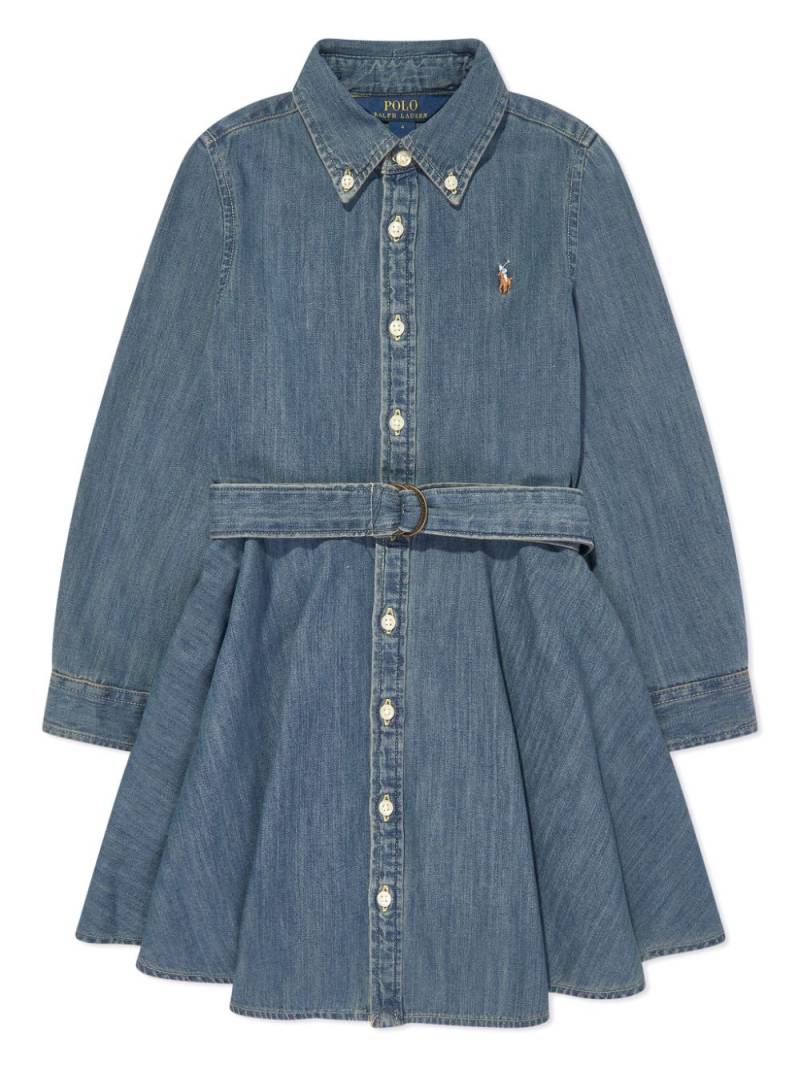 Ralph Lauren Kids Polo Pony denim dress - Blue von Ralph Lauren Kids