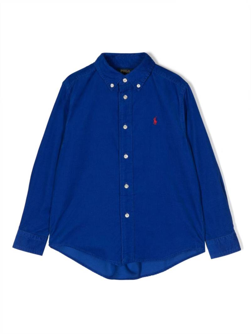 POLO RALPH LAUREN KIDS Polo Pony-embroidered corduroy shirt - Blue von POLO RALPH LAUREN KIDS