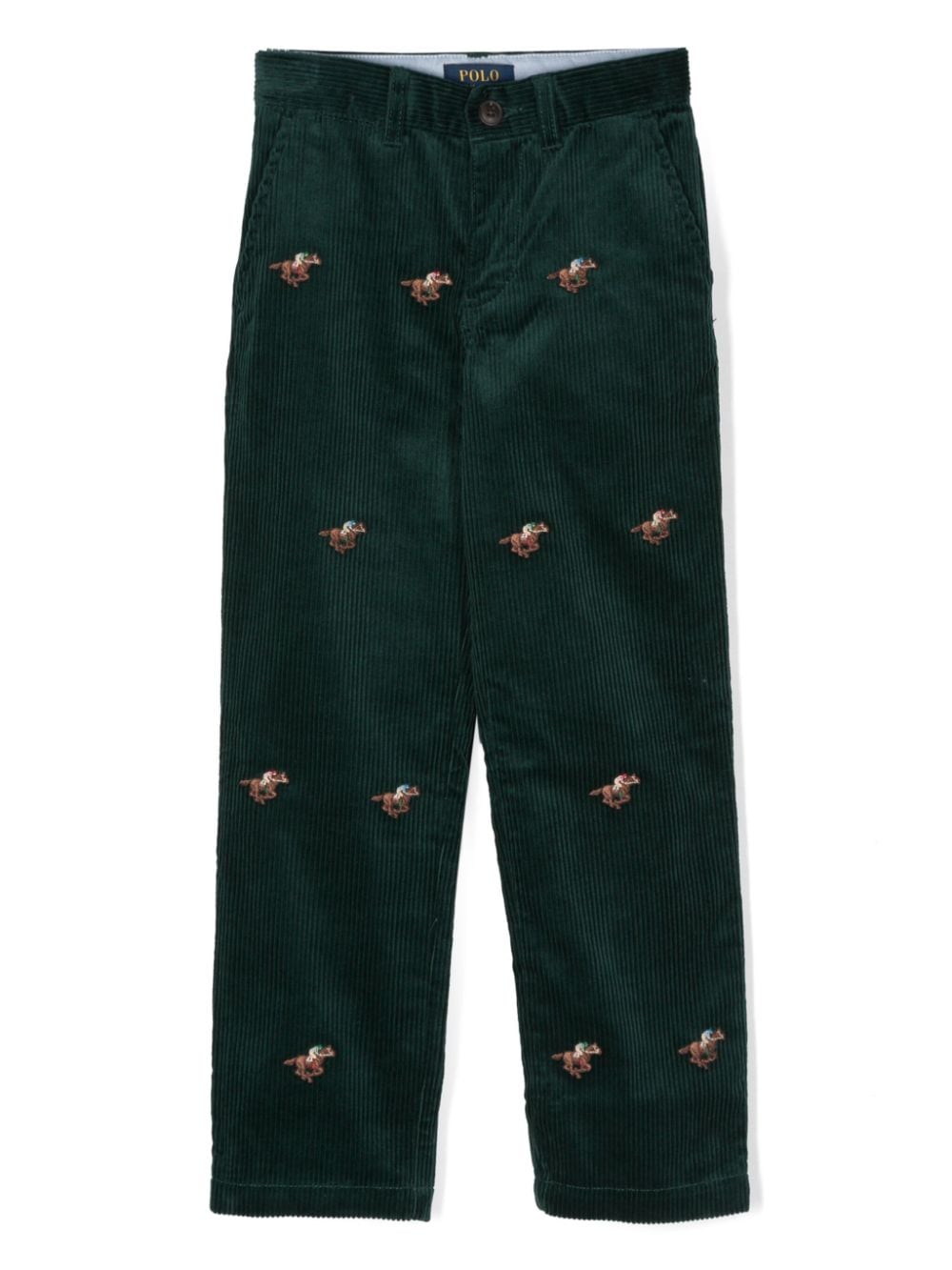 POLO RALPH LAUREN KIDS Polo Pony-embroidered corduroy trousers - Green von POLO RALPH LAUREN KIDS