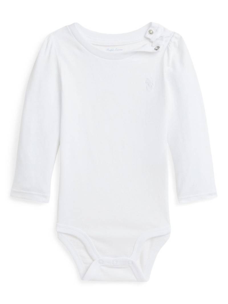 Ralph Lauren Kids Polo Pony-embroidered cotton bodysuit - White von Ralph Lauren Kids