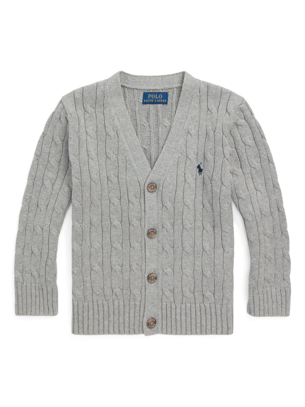 Ralph Lauren Kids Polo Pony-embroidered cotton cardigan - Grey von Ralph Lauren Kids