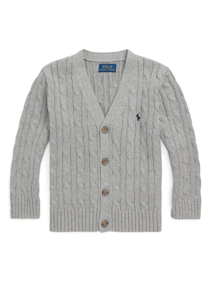 POLO RALPH LAUREN KIDS Polo Pony-embroidered cotton cardigan - Grey von POLO RALPH LAUREN KIDS