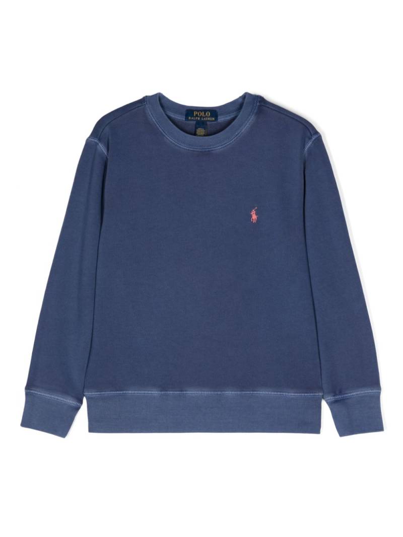 Ralph Lauren Kids Polo Pony-embroidered crew-neck sweatshirt - Blue von Ralph Lauren Kids