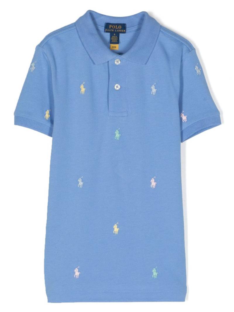 POLO RALPH LAUREN KIDS Polo Pony embroidered polo shirt - Blue von POLO RALPH LAUREN KIDS