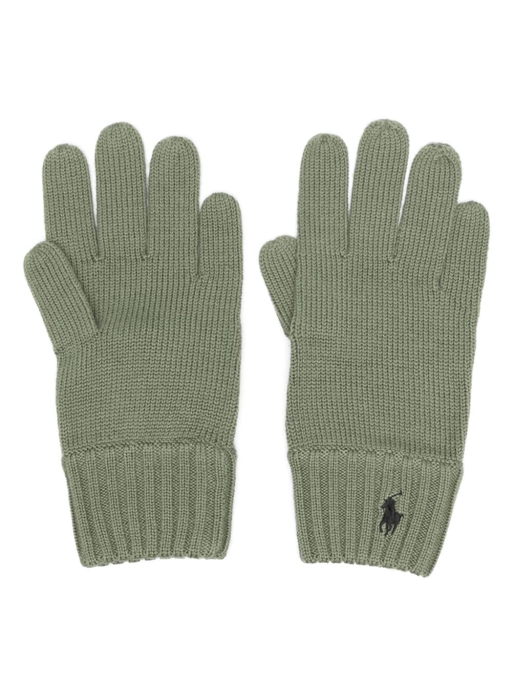 Ralph Lauren Kids Polo Pony-embroidered wool gloves - Green von Ralph Lauren Kids