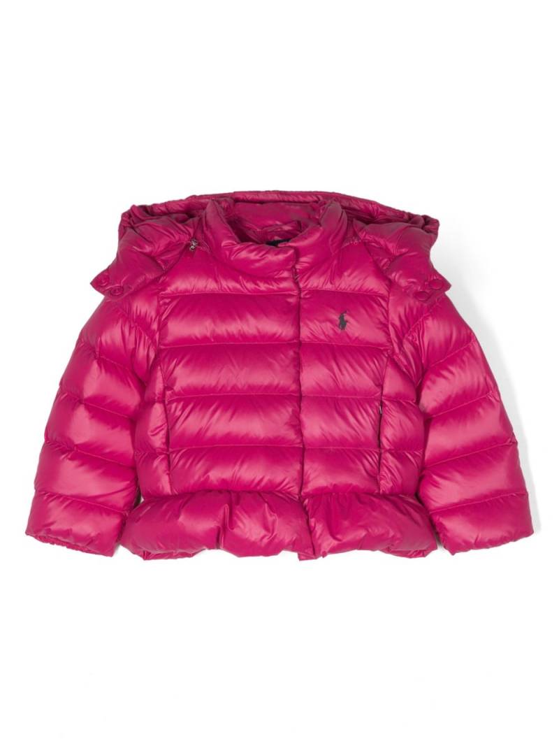 POLO RALPH LAUREN KIDS Polo Pony-motif padded hooded jacket - Pink von POLO RALPH LAUREN KIDS