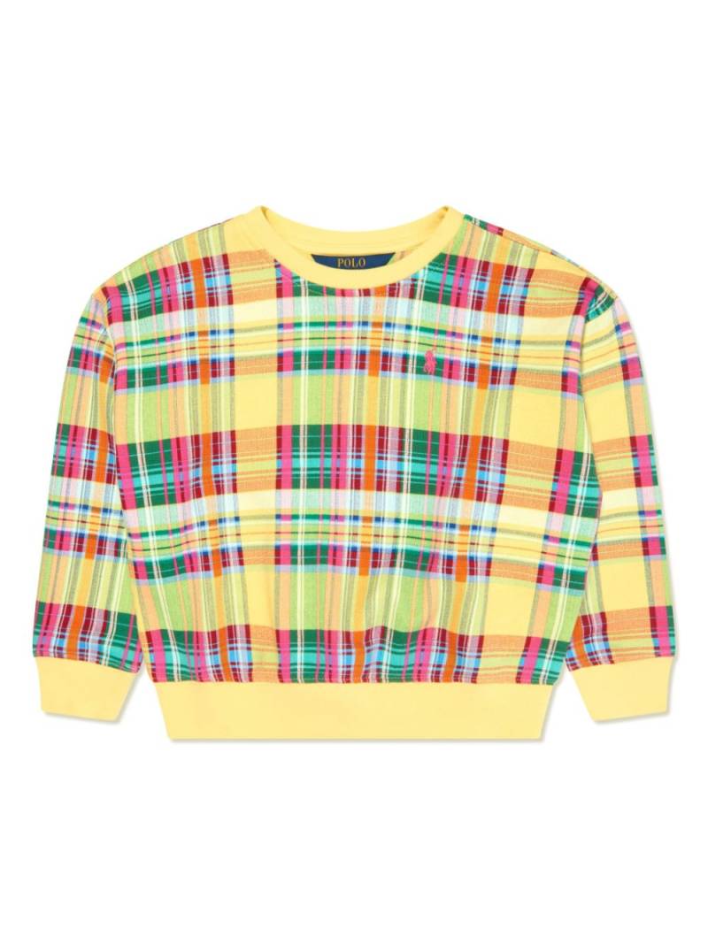 POLO RALPH LAUREN KIDS Polo Pony plaid sweatshirt - Yellow von POLO RALPH LAUREN KIDS