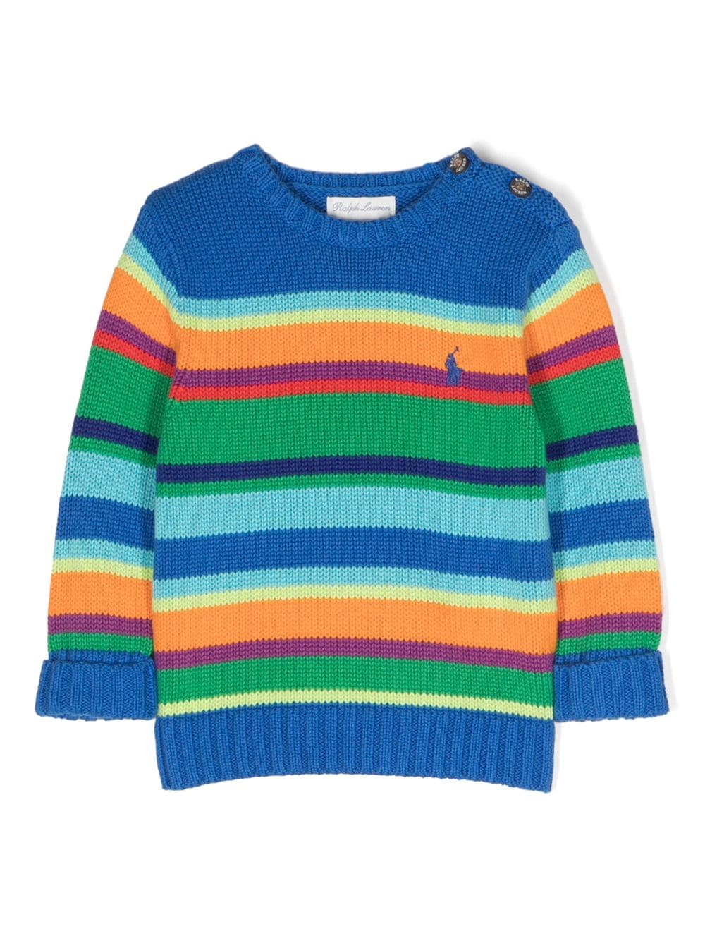 Ralph Lauren Kids Polo Pony stripe-print jumper - Blue von Ralph Lauren Kids