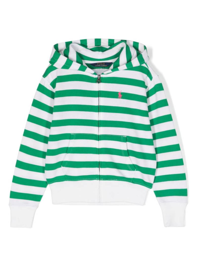 POLO RALPH LAUREN KIDS Polo Pony striped hoodie - White von POLO RALPH LAUREN KIDS