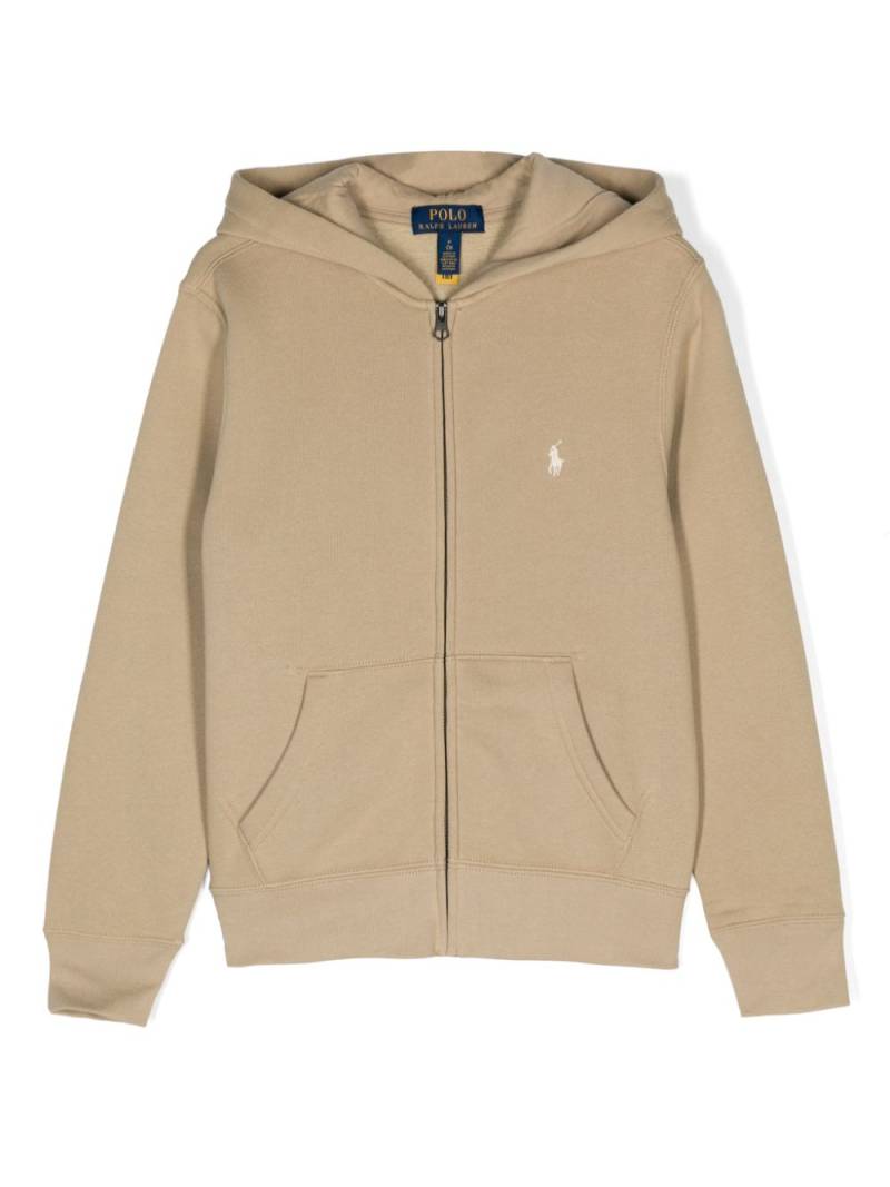 POLO RALPH LAUREN KIDS Polo Pony zip-up hoodie - Neutrals von POLO RALPH LAUREN KIDS