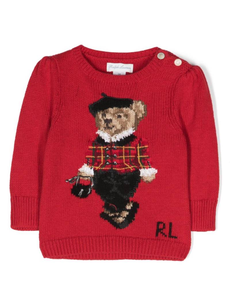 POLO RALPH LAUREN KIDS Polo bear cotton jumper - Red von POLO RALPH LAUREN KIDS