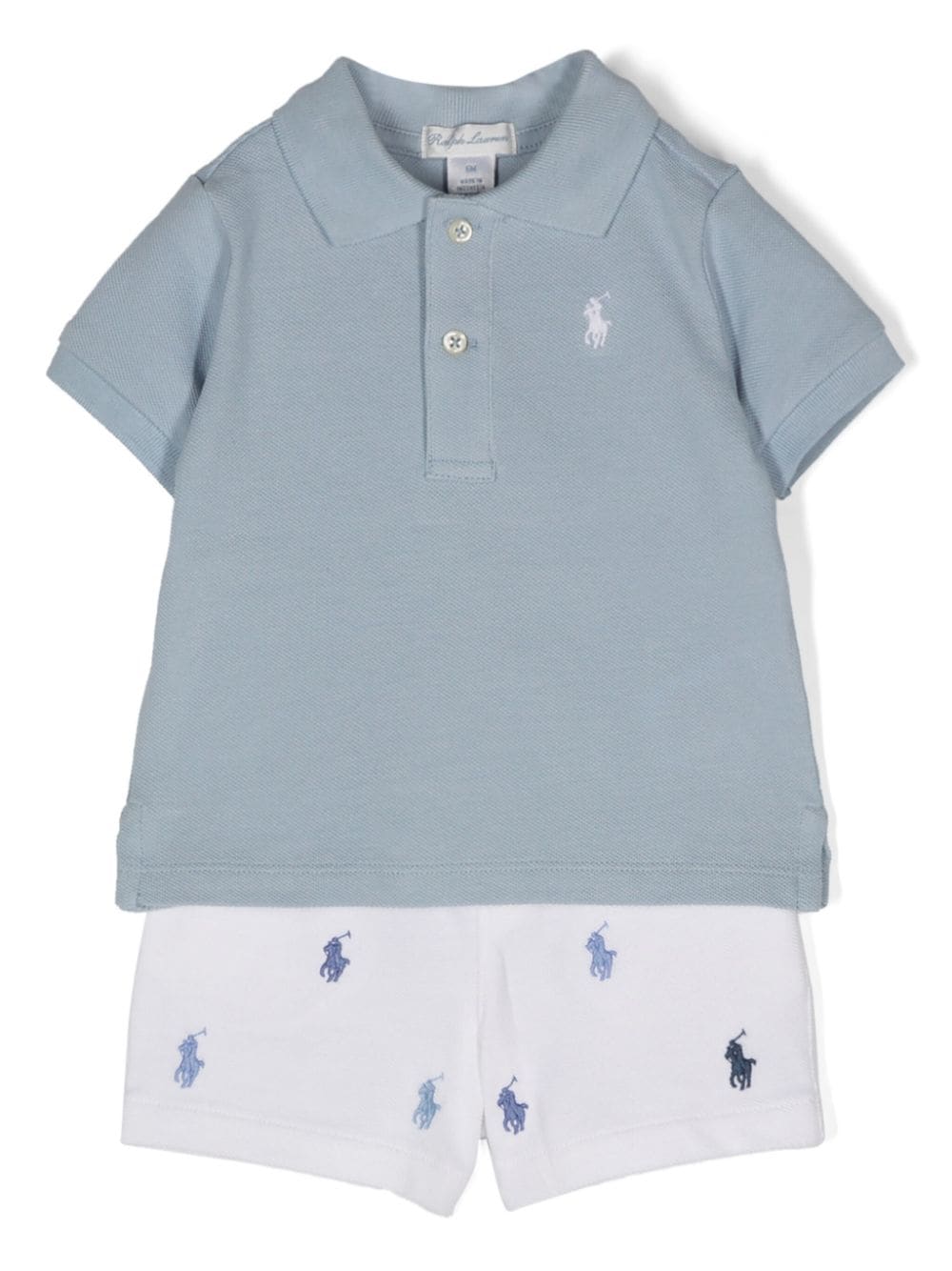 Ralph Lauren Kids Poly Pony-embroidered cotton shorts set - Blue von Ralph Lauren Kids