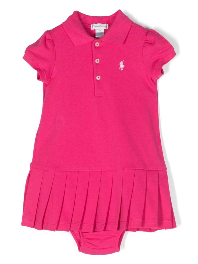 Ralph Lauren Kids Pony-embroidered pleated dress - Pink von Ralph Lauren Kids