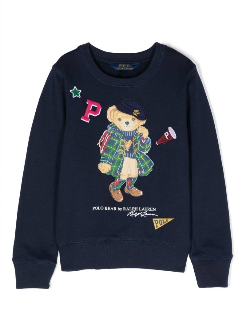 POLO RALPH LAUREN KIDS Teddy Bear-motif sweatshirt - Blue von POLO RALPH LAUREN KIDS