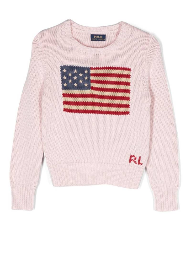 Ralph Lauren Kids USA flag knit jumper - Pink von Ralph Lauren Kids