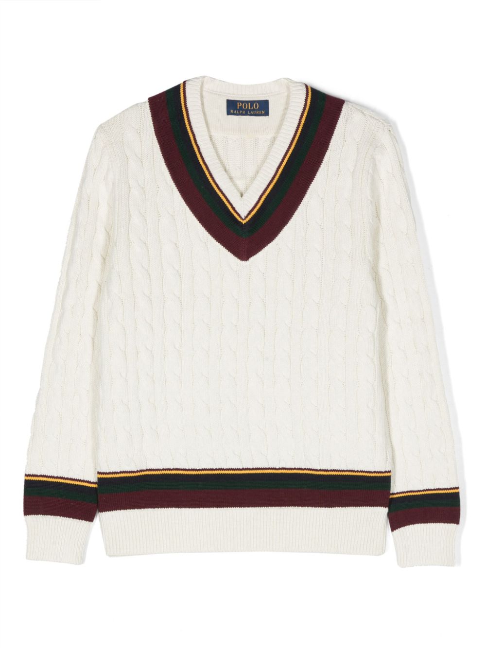 POLO RALPH LAUREN KIDS V-neck cotton jumper - White von POLO RALPH LAUREN KIDS