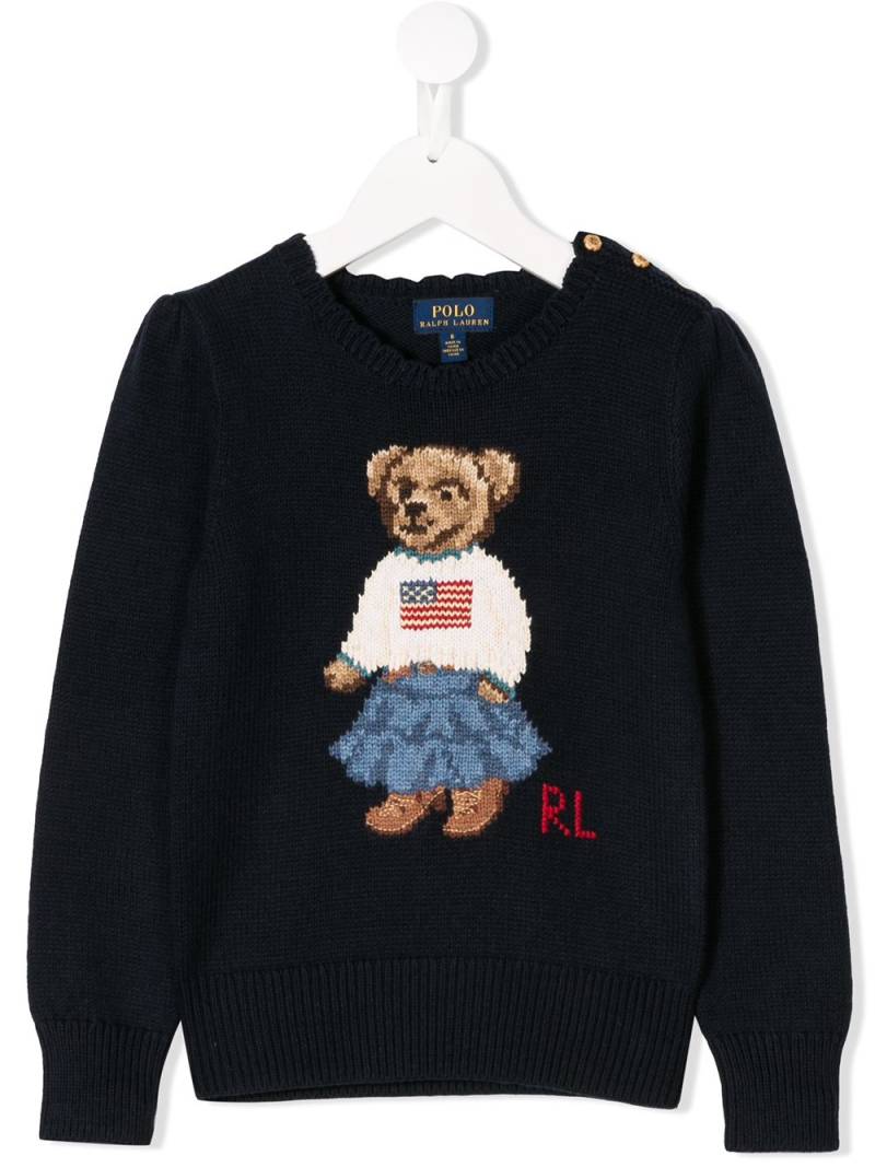 Ralph Lauren Kids bear knitted sweater - Blue von Ralph Lauren Kids