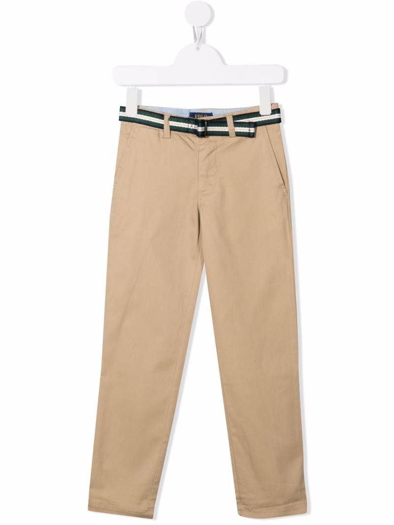 POLO RALPH LAUREN KIDS belted cotton chino trousers - Neutrals von POLO RALPH LAUREN KIDS